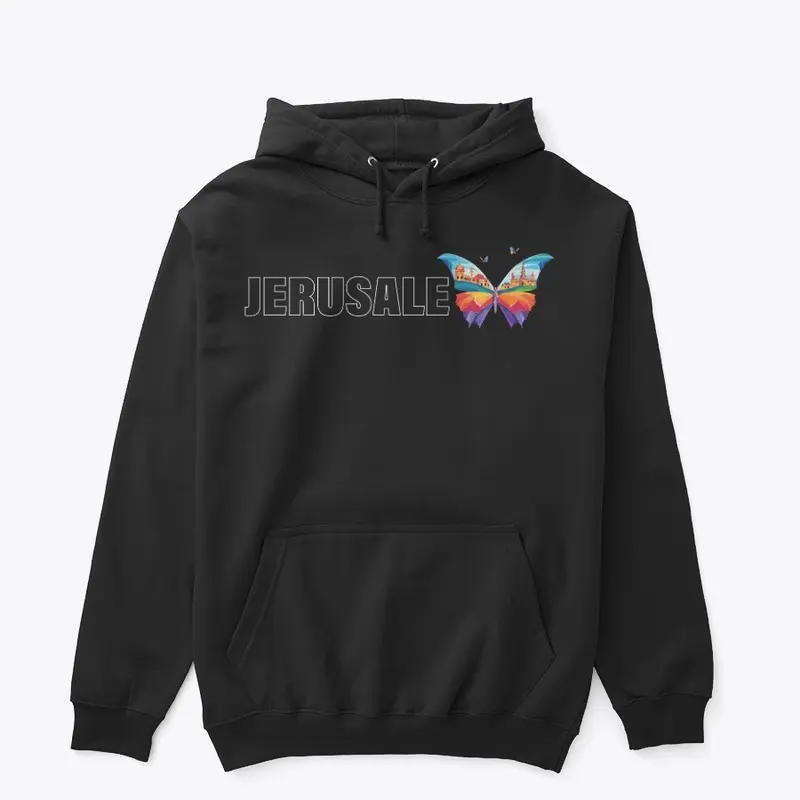 Jerusalem butterfly Text White