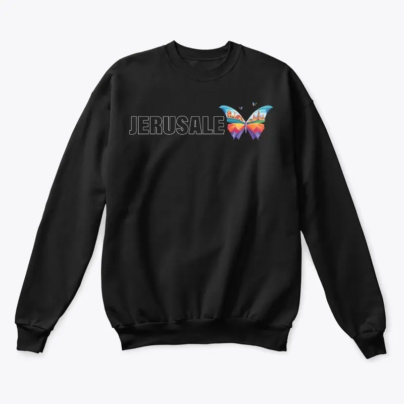 Jerusalem butterfly Text White